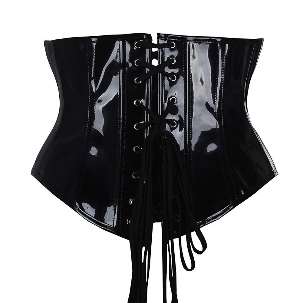 Sexy Short PU Leather Waist Clip Corset for Women